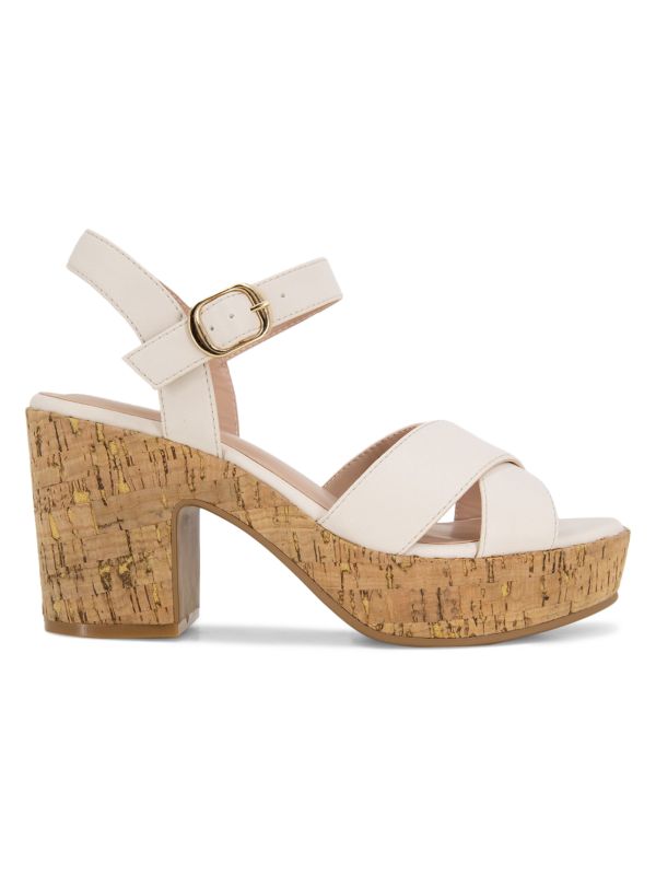 Kensie Carsyn Block Heel Cork Platform Sandals